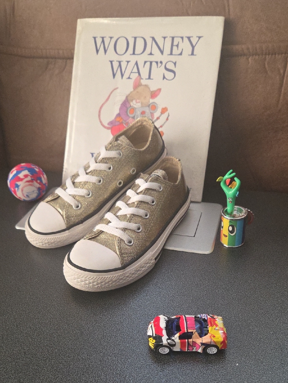 Kids Glitter Low-Top CONVERSE ALL STAR Sneakers - Gold